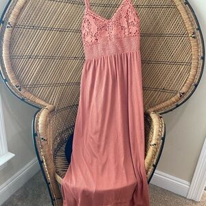 Pink Lace Maxi Dress